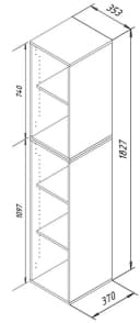 VCM Bücherregal Lona I 5f Braun Holz Büroregal mit 5 Fächern Bild 5