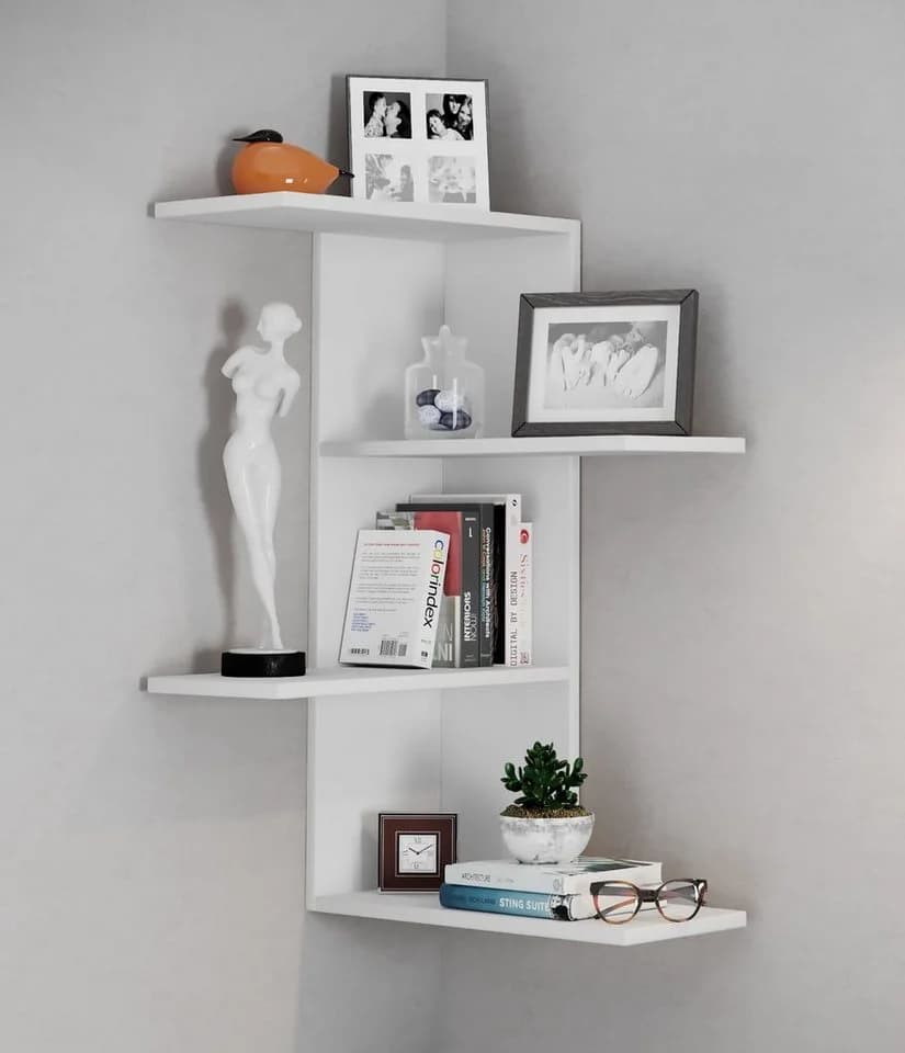 VCM Wandregal Balos Weiß Modernes Holzregal Hängend - Bild 2