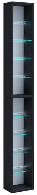 VCM Standregal Rasato XL Schwarz Glasböden CD DVD Aufbewahrung Bild 2