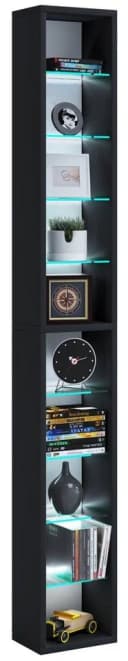 VCM Standregal Rasato XL Schwarz Glasböden CD DVD Aufbewahrung Bild 3
