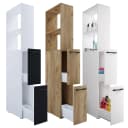 VCM Hochschrank Sadilo XL Nischenschrank Schwarz Weiß Badmöbel Bild 1