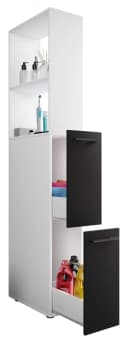 VCM Hochschrank Sadilo XL Nischenschrank Schwarz Weiß Badmöbel Bild 2