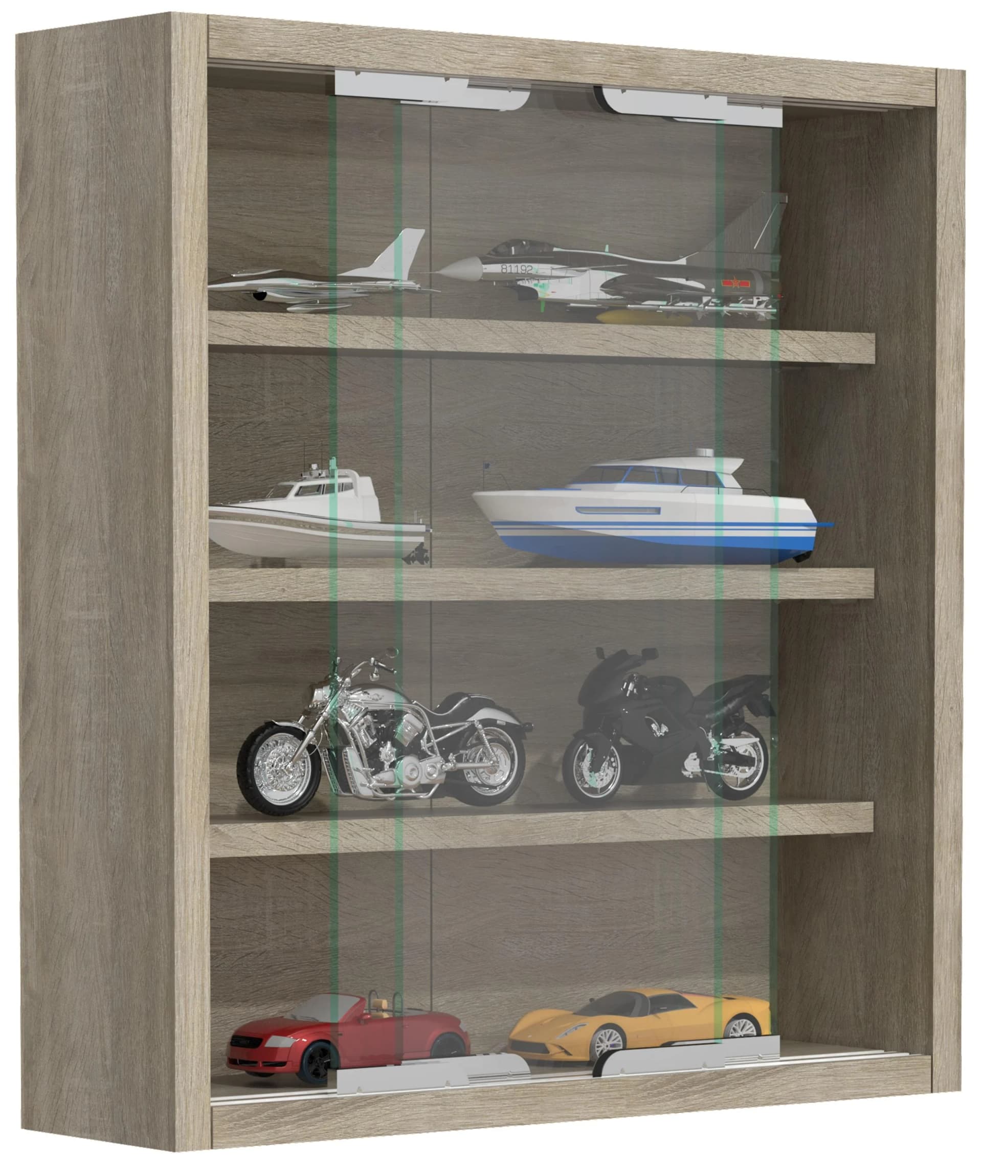 VCM Hängevitrine Agisa S Glas Sonoma-Eiche Modern