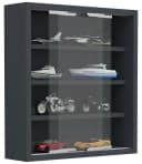VCM Hängevitrine Agisa S Anthrazit mit Glas-Schiebetüren Bild 2