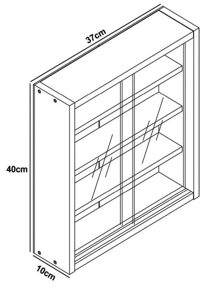 VCM Hängevitrine Agisa S Anthrazit mit Glas-Schiebetüren - Bild 4
