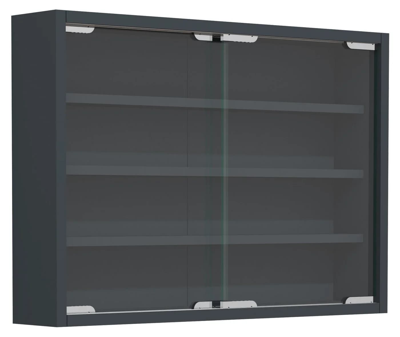 VCM Hängevitrine Agisa M Anthrazit Glas Schiebetüren Wandvitrine - Bild 2