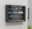 VCM Hängevitrine Agisa M Anthrazit Glas Schiebetüren Wandvitrine Bild 4