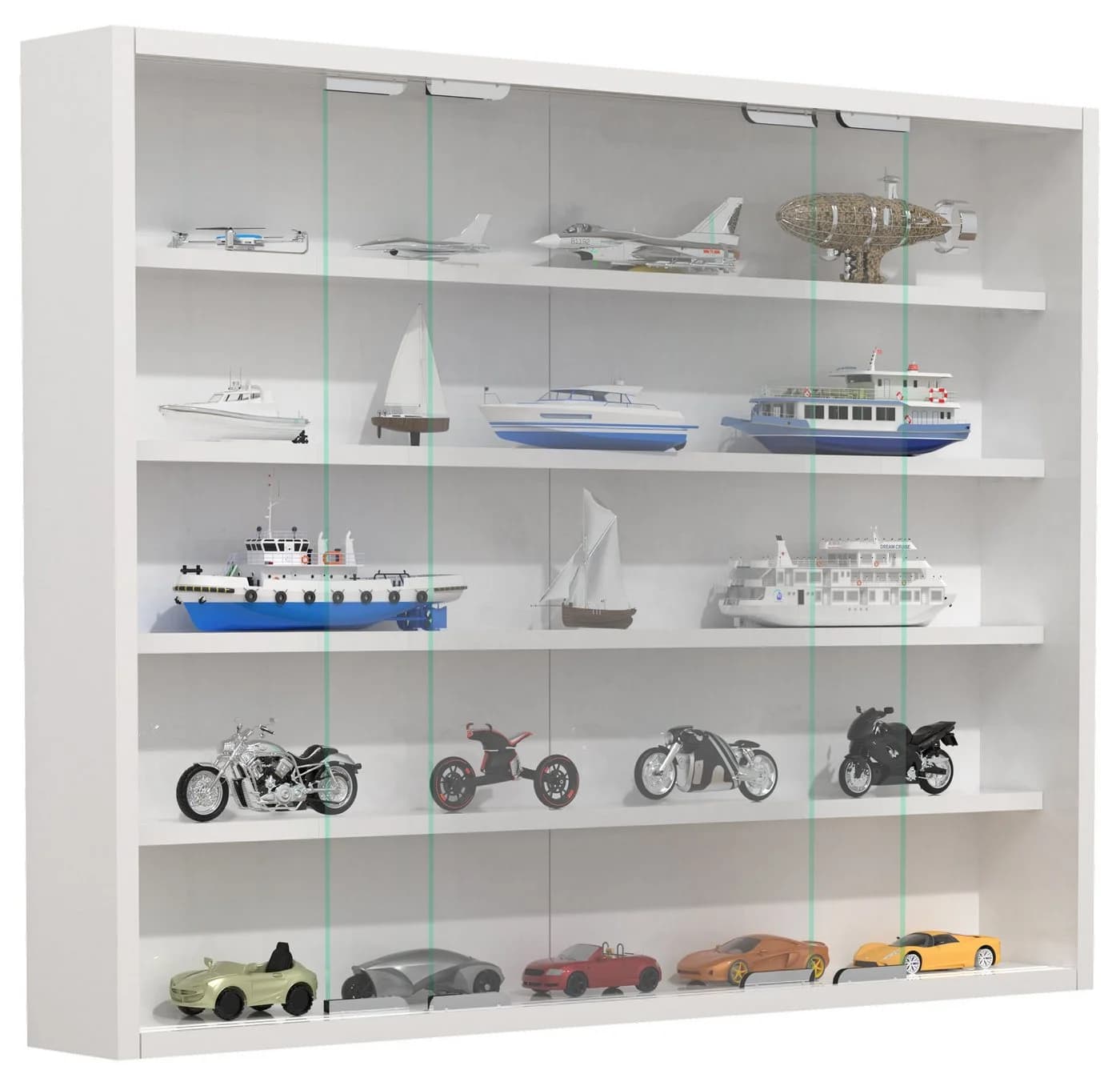 VCM Wandvitrine Agisa L Weiß mit Glas - Bild 3
