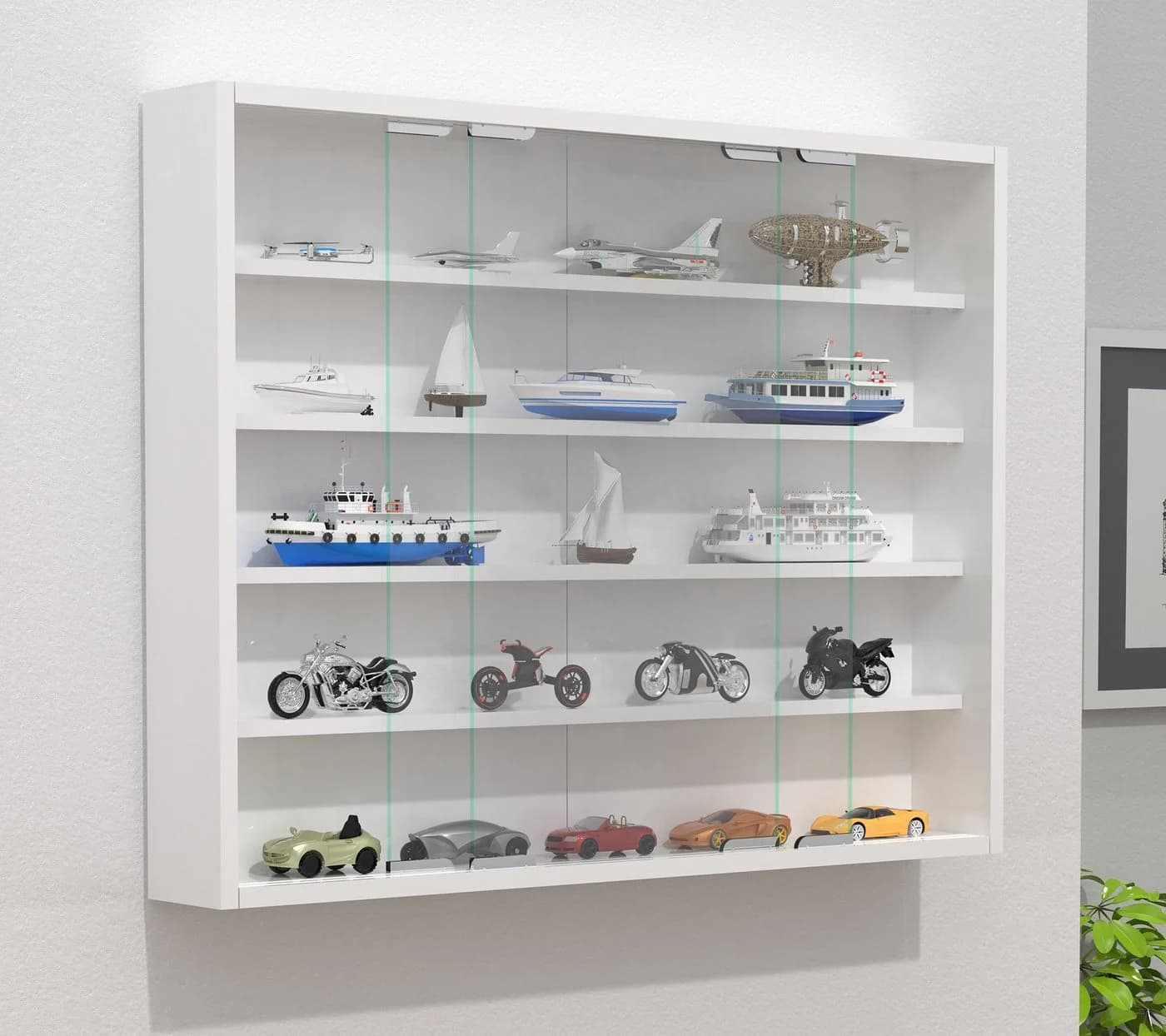 VCM Wandvitrine Agisa L Weiß mit Glas - Bild 4