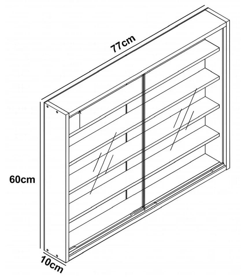 VCM Wandvitrine Agisa L Weiß mit Glas - Bild 5