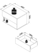 VCM Nachttisch Wandschublade Usal XL Anthrazit Wandboard Bild 5