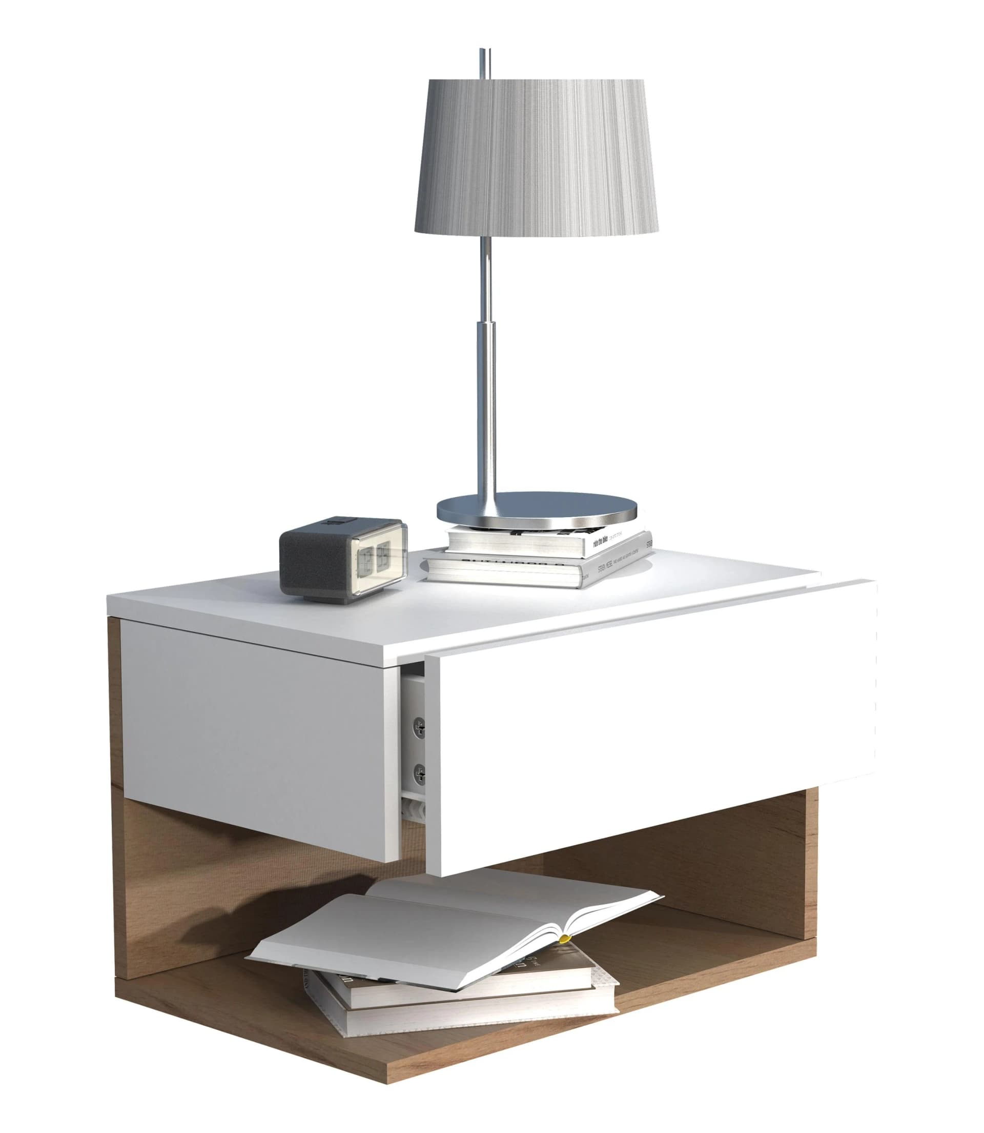 VCM Nachttisch Usal XL 45cm Wandmontage mit Schublade