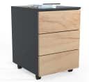 VCM Rollcontainer Dalosa 70 cm Anthrazit Honig-Eiche Push-to-Open Bild 2