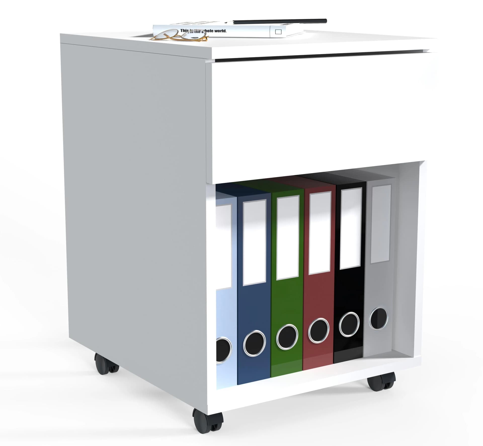 VCM Rollcontainer Dalosa 1 Schublade Weiß mit Rollen - Bild 2