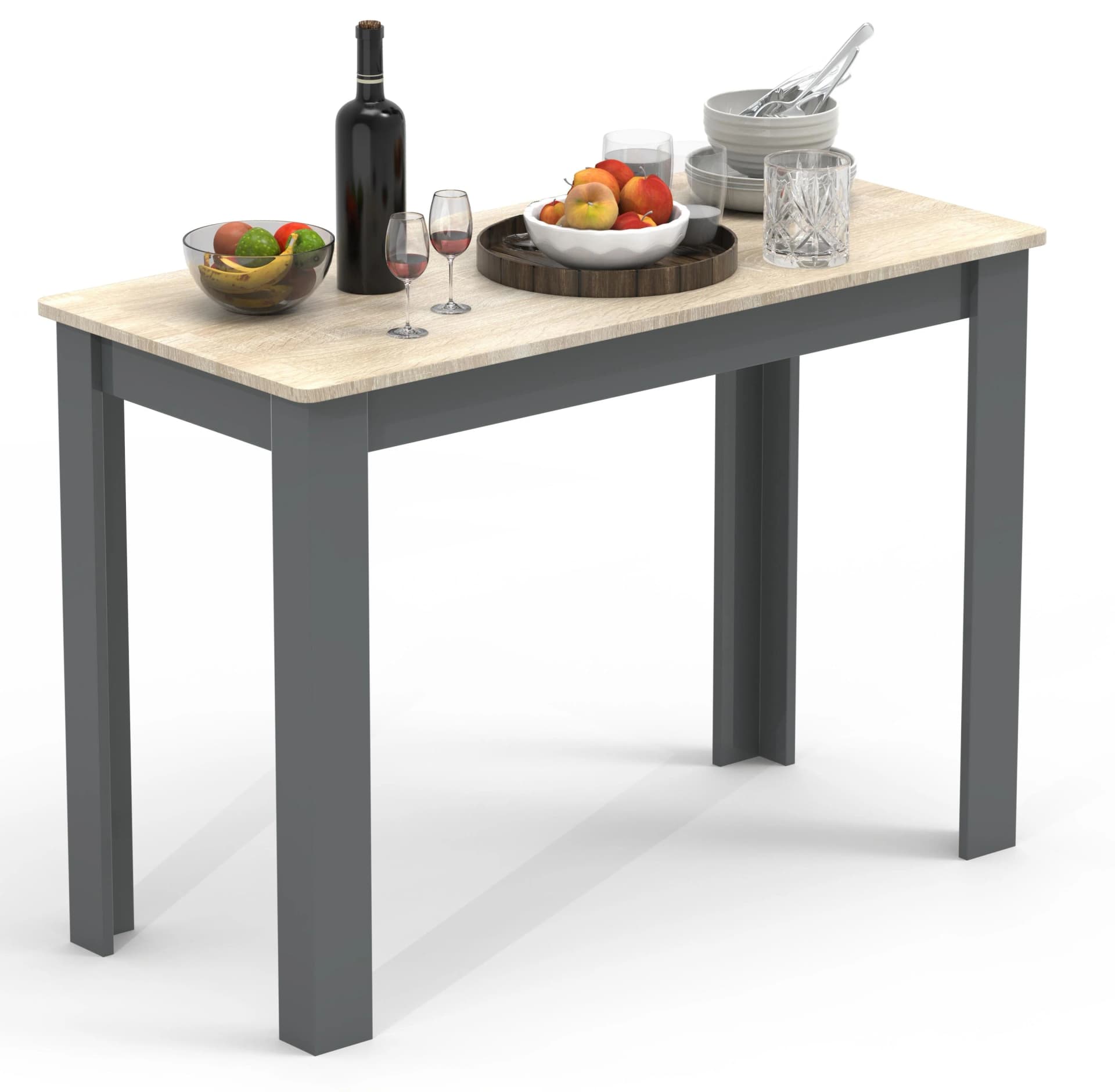 VCM Esstisch Esal 110 Anthrazit Honig-Eiche Holz - Bild 2