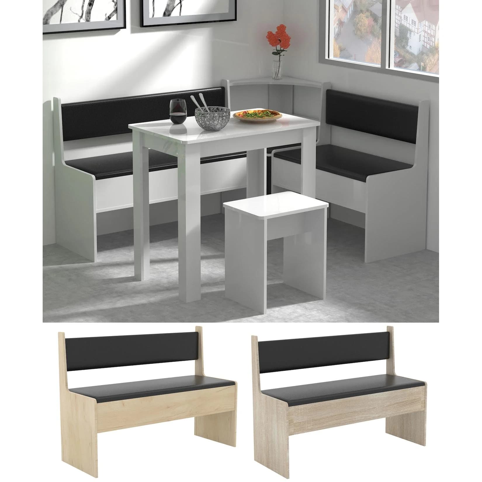 VCM Essgruppe Holz Eckbank Sitzbank Bank Truhe Esal Breite 110cm