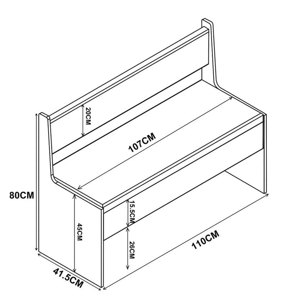 VCM Essgruppe Holz Eckbank Sitzbank Bank Truhe Esal Breite 110cm - Bild 4