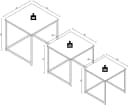 VCM 3-tlg. Tischset Weiß Metall MDF Couchtisch Set Bild 5