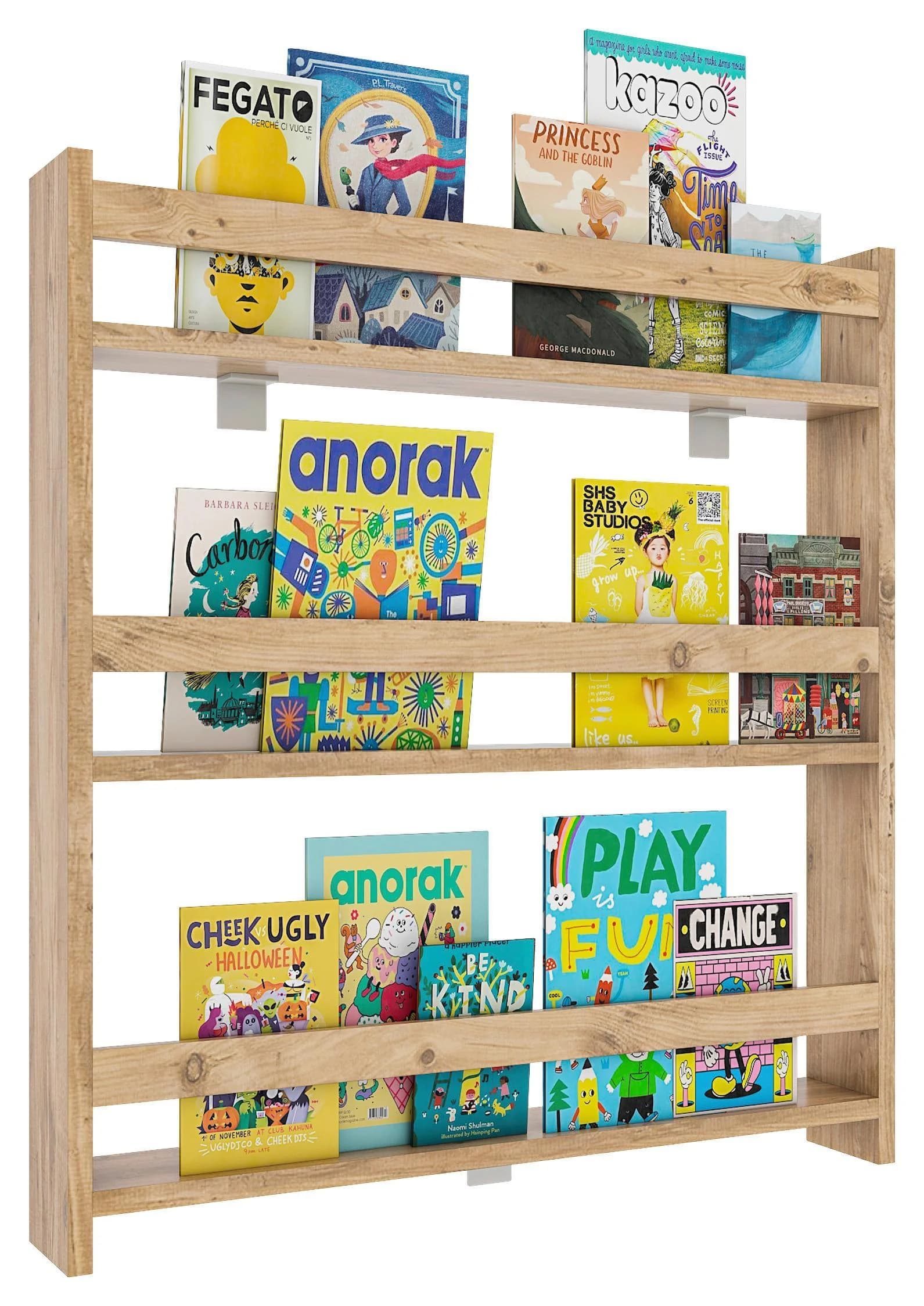 VCM Wandregal Kidos Kinderregal Bücherregal Wandboard Braun - Bild 2