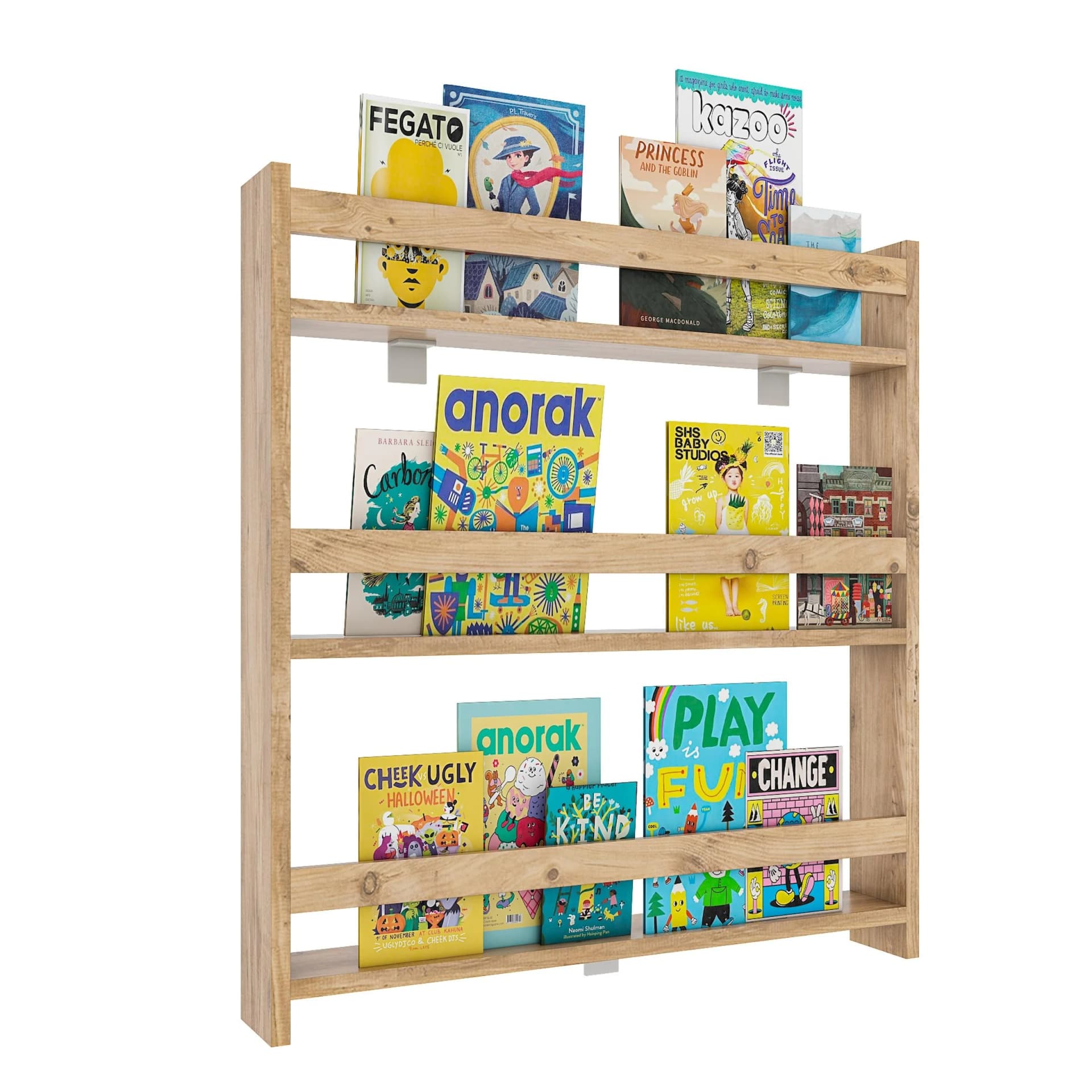 VCM Wandregal Kidos Kinderregal Bücherregal Wandboard Braun - Bild 3