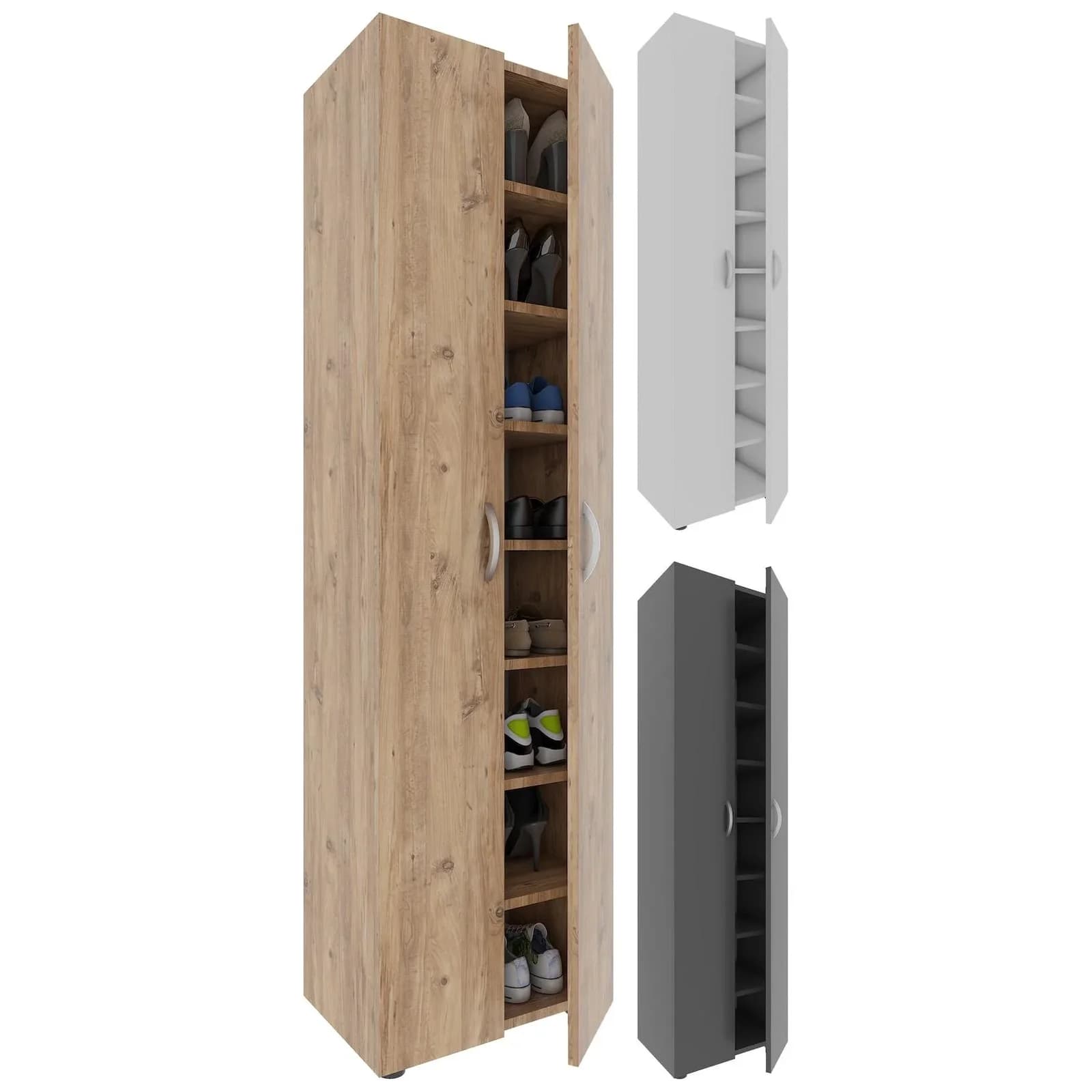 VCM Schuhschrank Ulas 8 XXL Honig-Eiche 8 Fächer