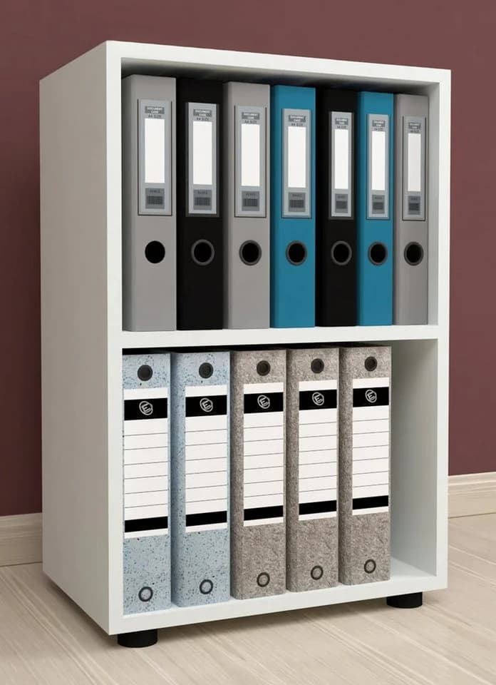VCM Holzregal Ulas 2f Weiß Büroregal mit 2 Fächern - Bild 4