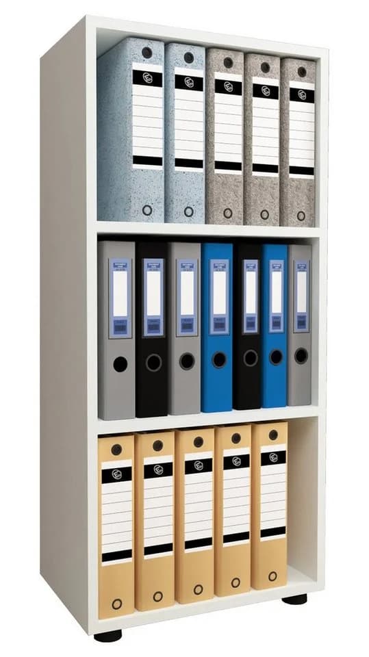 VCM Holzregal Ulas 3f Weiß Büroregal mit 3 Fächern - Bild 3