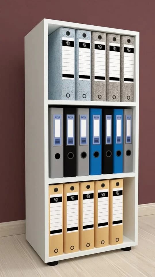 VCM Holzregal Ulas 3f Weiß Büroregal mit 3 Fächern - Bild 4