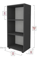 VCM Holzregal Ulas 3f Weiß Büroregal mit 3 Fächern Bild 5