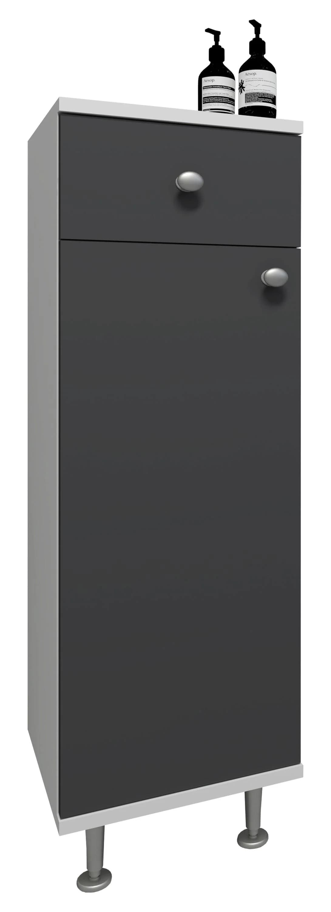 VCM Badschrank Nilosi Midischrank Schwarz/Weiß Anthrazit - Bild 2