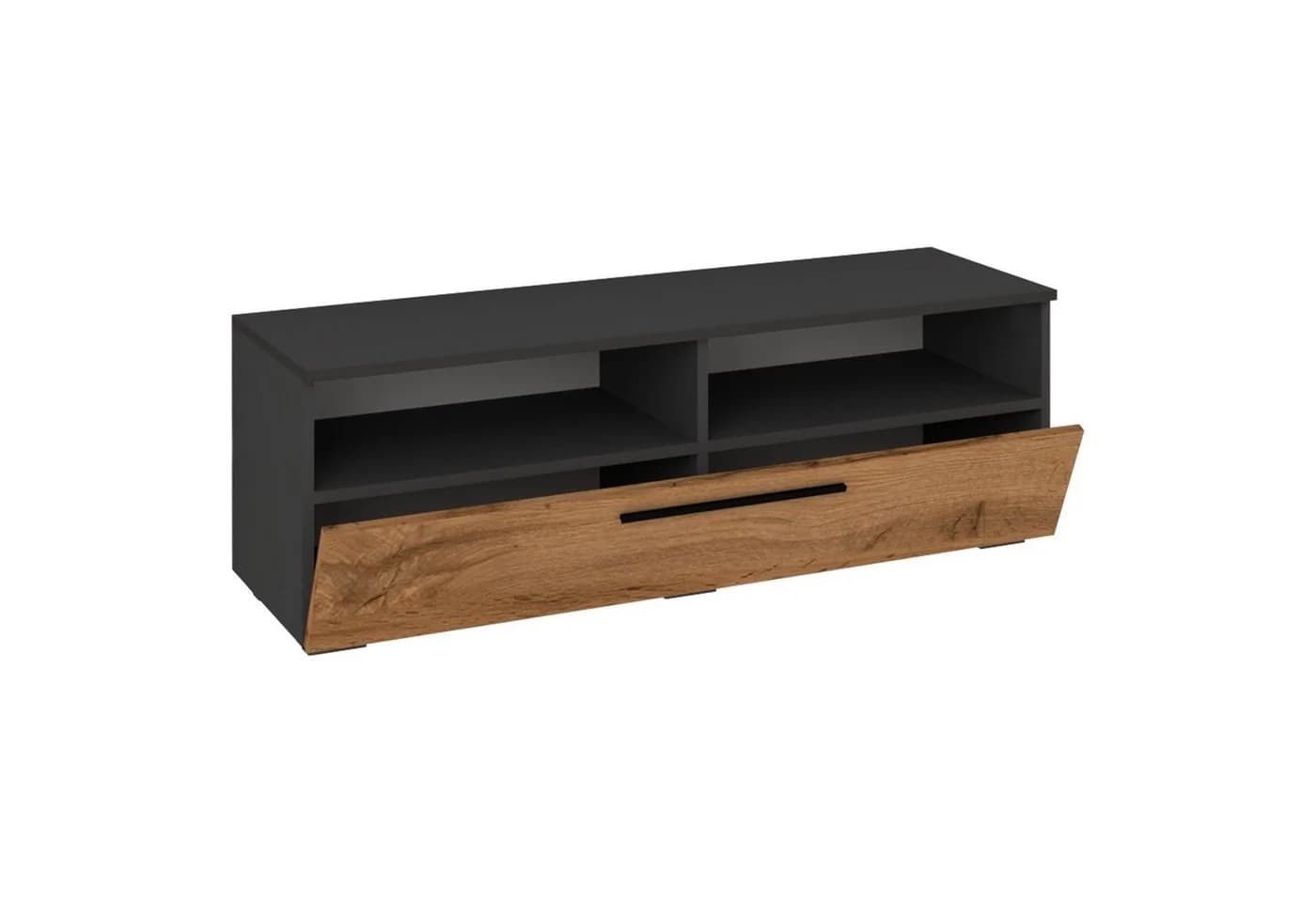 VCM TV-Lowboard Arila XL Holz Fernsehschrank Anthrazit Honig-Eiche - Bild 2