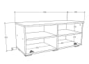 VCM TV-Lowboard Arila XL Holz Fernsehschrank Anthrazit Honig-Eiche Bild 5
