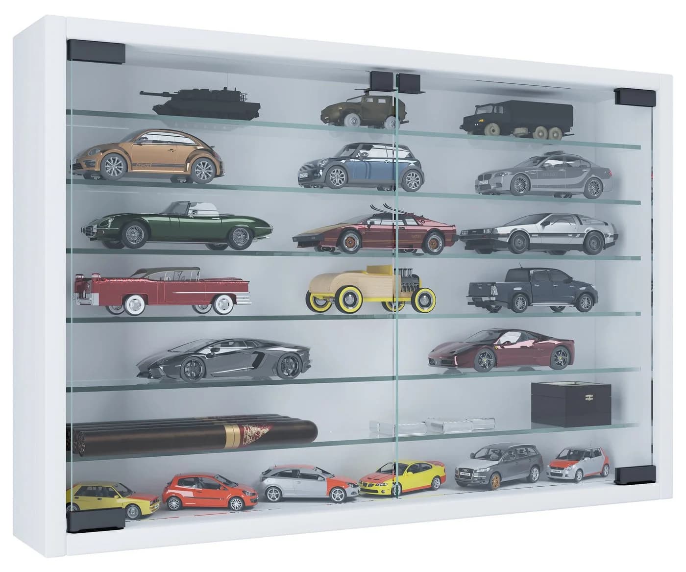 VCM Wandvitrine Mandosa XL Weiß Glas ESG-Sicherheitsglas - Bild 3