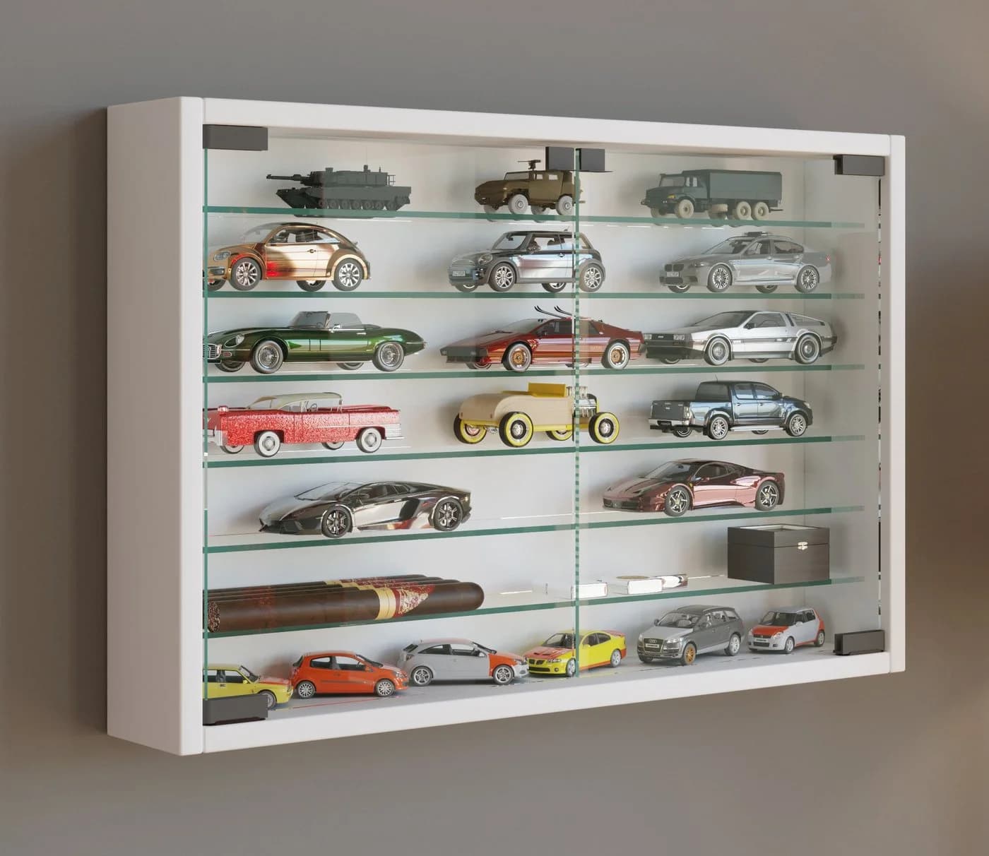 VCM Wandvitrine Mandosa XL Weiß Glas ESG-Sicherheitsglas - Bild 4