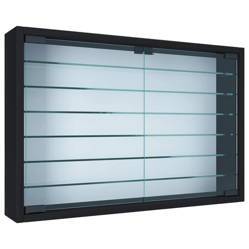 VCM Wandvitrine Mandosa XL Schwarz Glas 6 Fächer - Bild 2