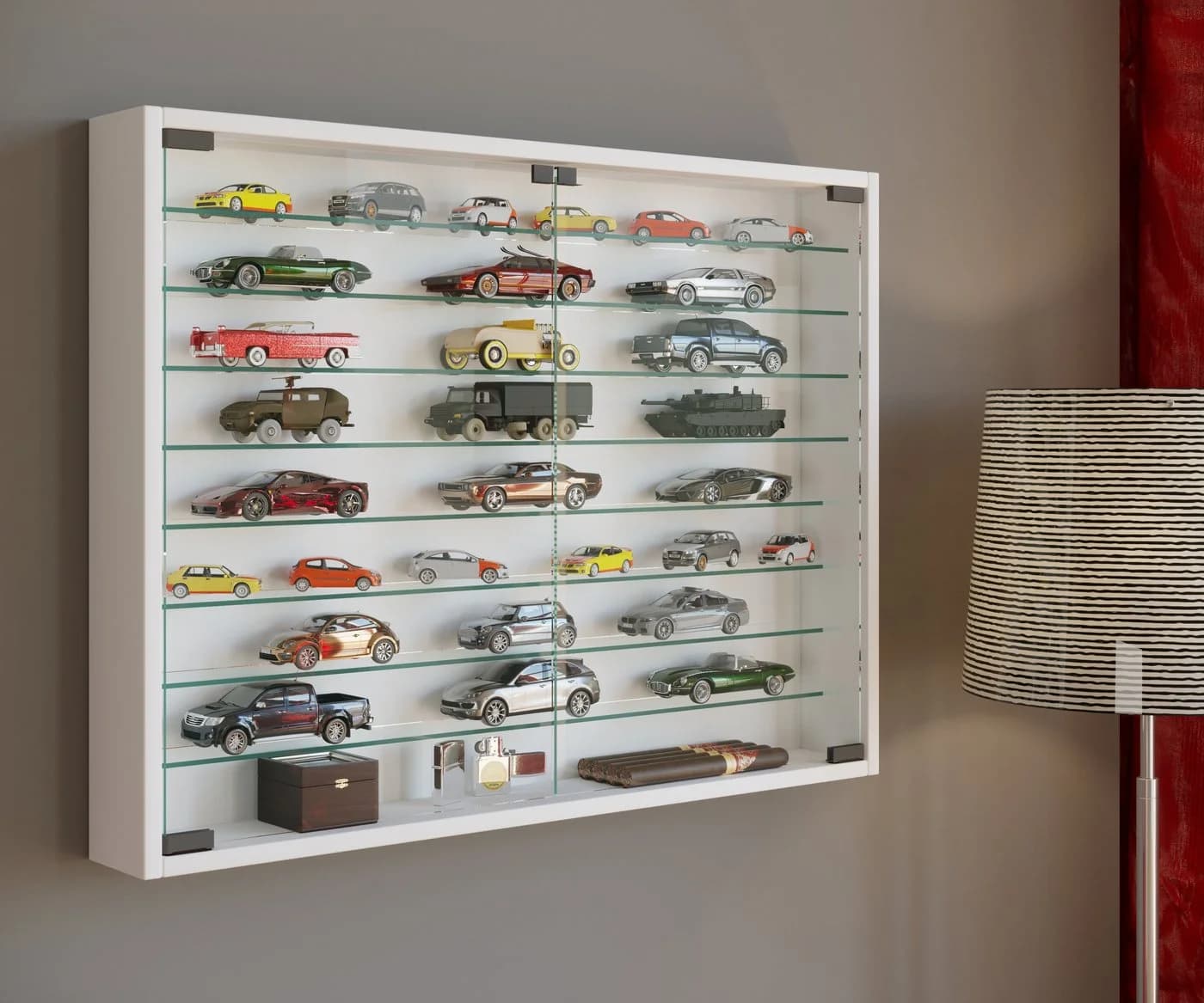 VCM Hängevitrine Mandosa XXL Weiß Glas 8 Fächer - Bild 4