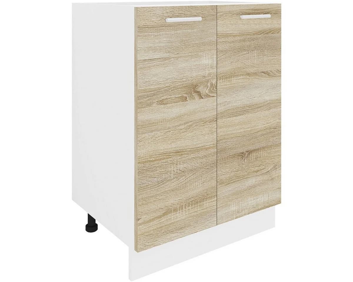 VCM Küchenschrank Esilo Unterschrank 60cm Weiß Braun - Bild 3