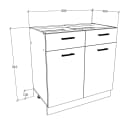 VCM Küchenschrank Esilo Unterschrank mit Schublade Weiß/Sonoma Bild 5
