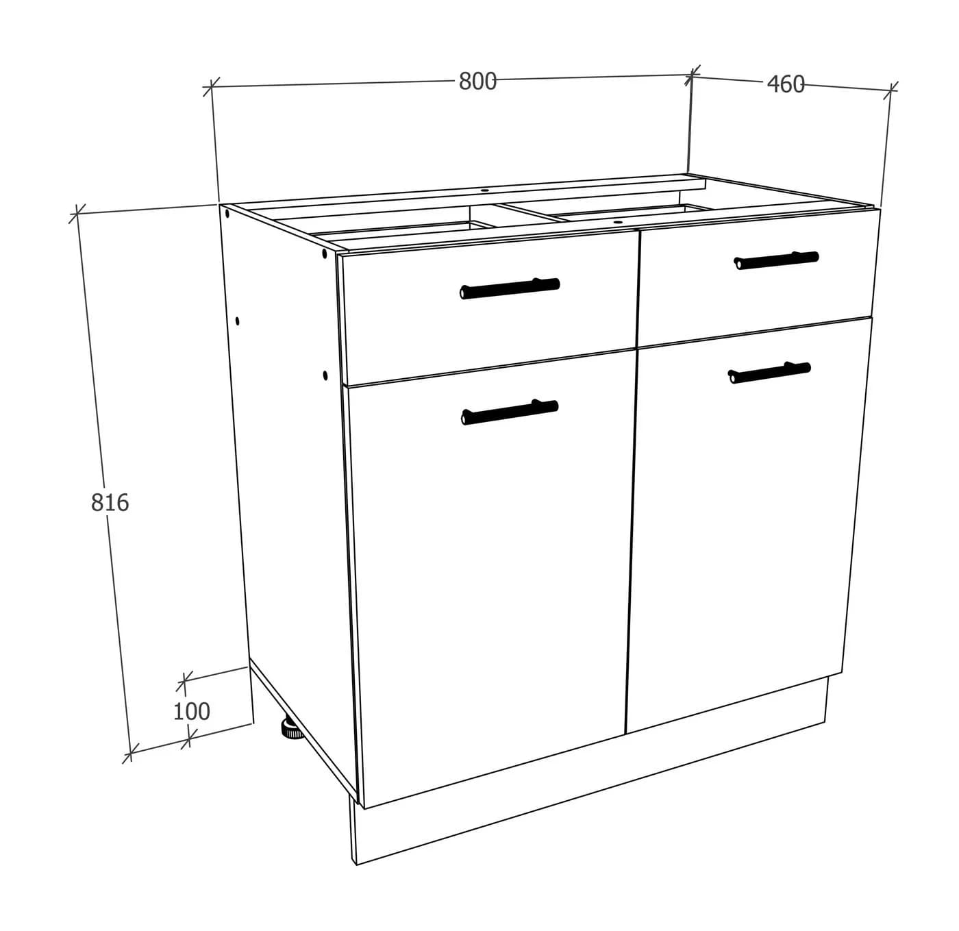 VCM Küchenschrank Esilo Unterschrank mit Schublade Weiß/Sonoma - Bild 5