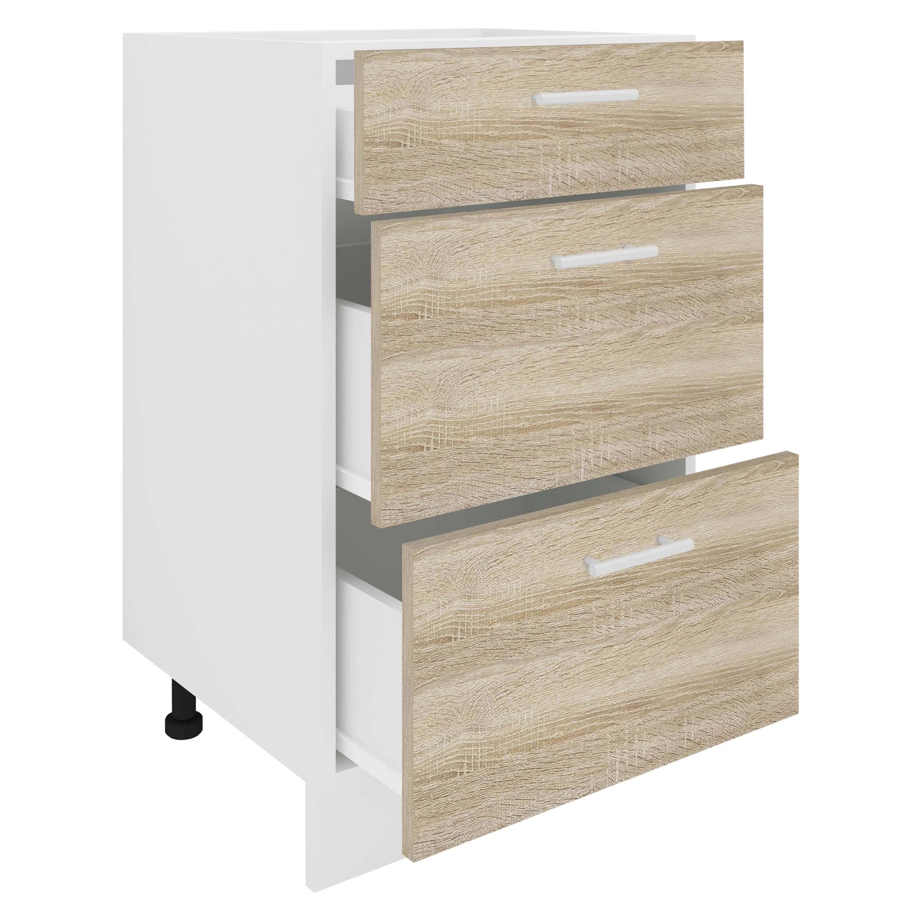 VCM Küchenschrank Unterschrank 50cm Weiß Braun Esilo - Bild 2