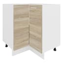 VCM Eckschrank Esilo Küche 76x76cm Weiß/Braun Bild 2