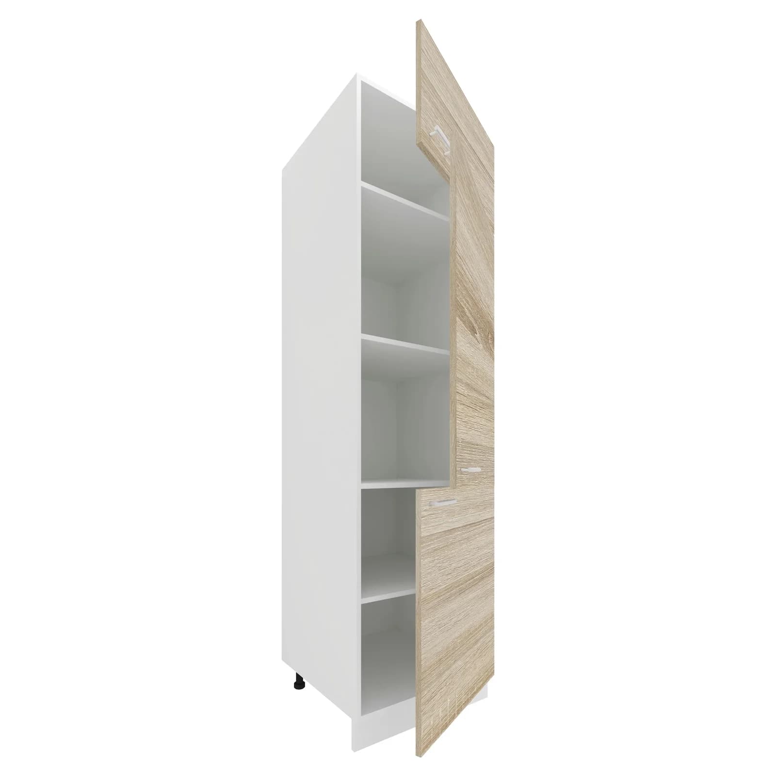 VCM Hochschrank Esilo Küche 60cm Weiß/Braun Holz - Bild 2