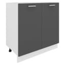 VCM Küchenschrank Unterschrank 80cm Weiß Anthrazit Esilo Bild 2