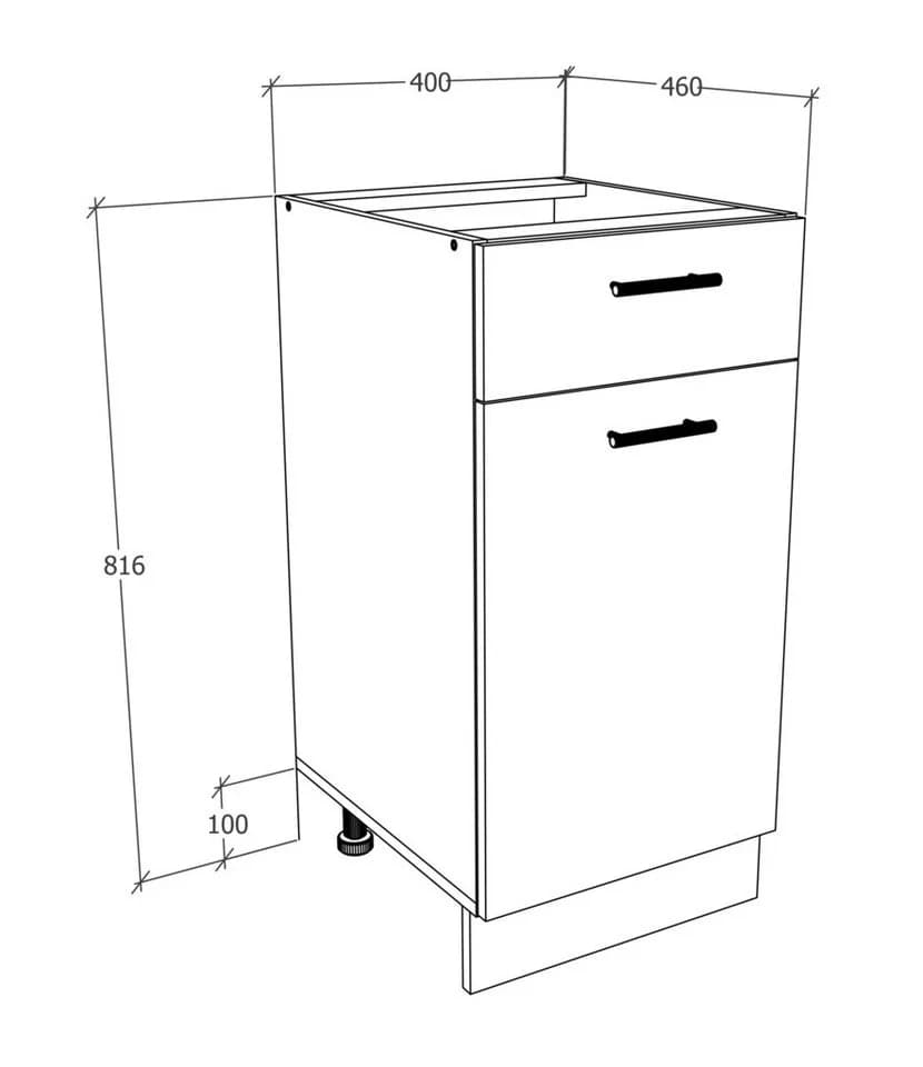 VCM Unterschrank Küchenschrank B 40 cm Unterschrank Schublade Esilo - Bild 5