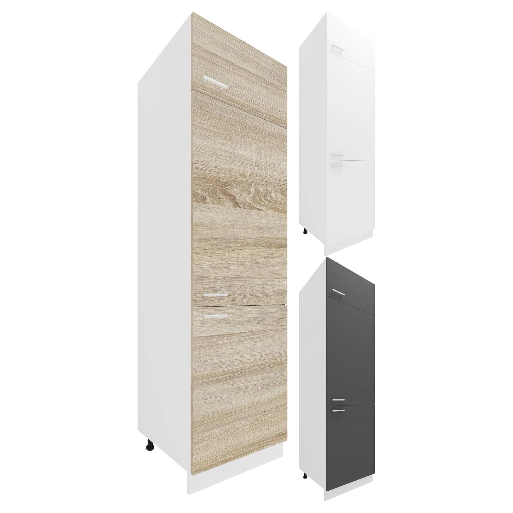 VCM Hochschrank Esilo 60 cm Weiß Anthrazit Holz