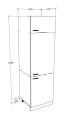 VCM Hochschrank Esilo 60 cm Weiß Anthrazit Holz Bild 5