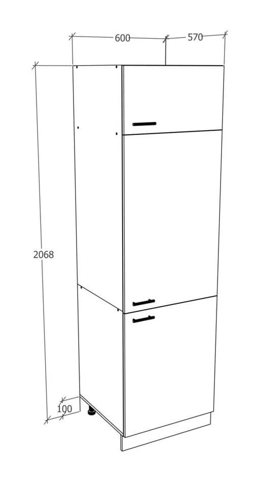 VCM Hochschrank Esilo 60 cm Weiß Anthrazit Holz - Bild 5
