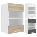 VCM Hängeschrank Esilo Küche Weiß Anthrazit mit Glasfront Bild 1