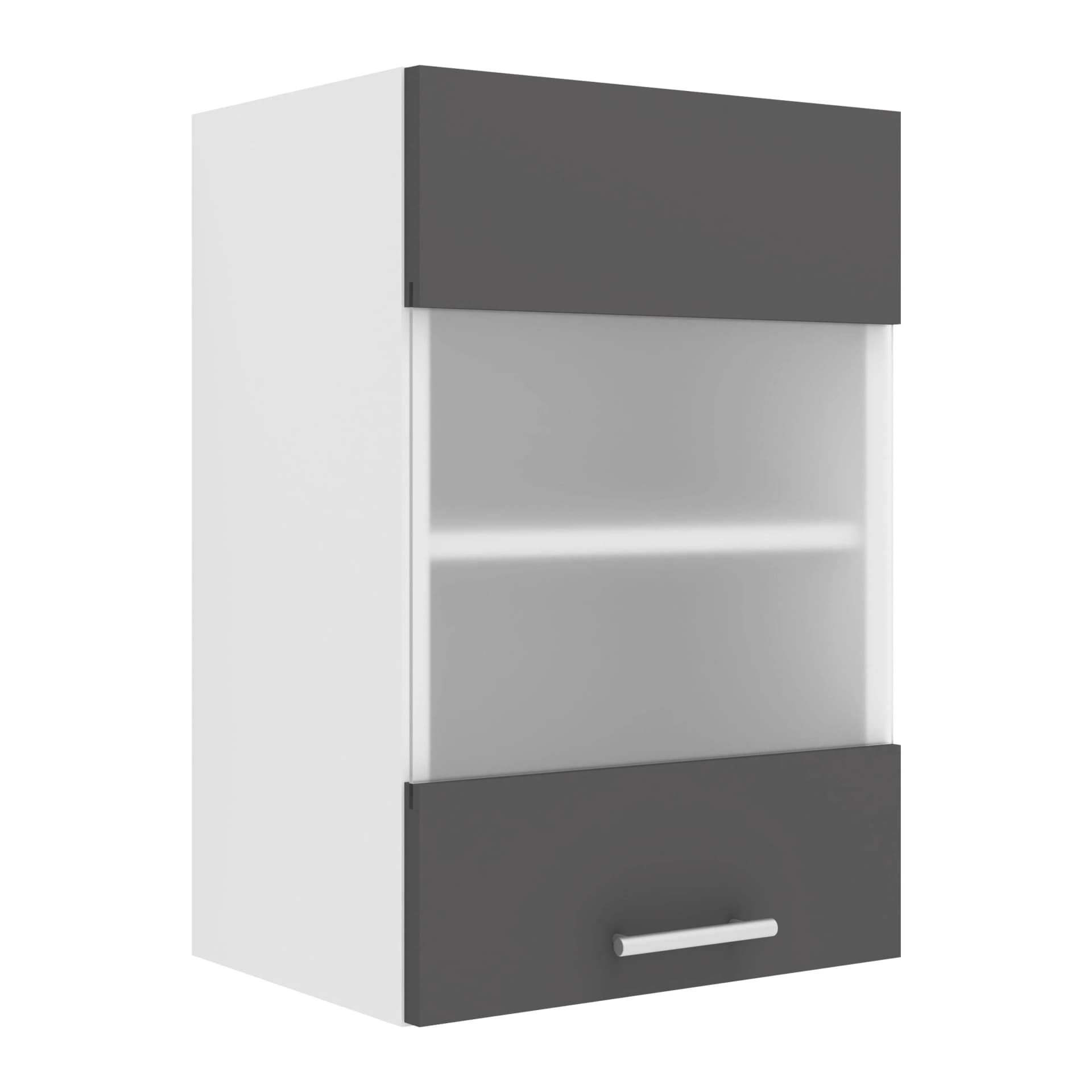 VCM Hängeschrank Esilo Küche Weiß Anthrazit mit Glasfront - Bild 2