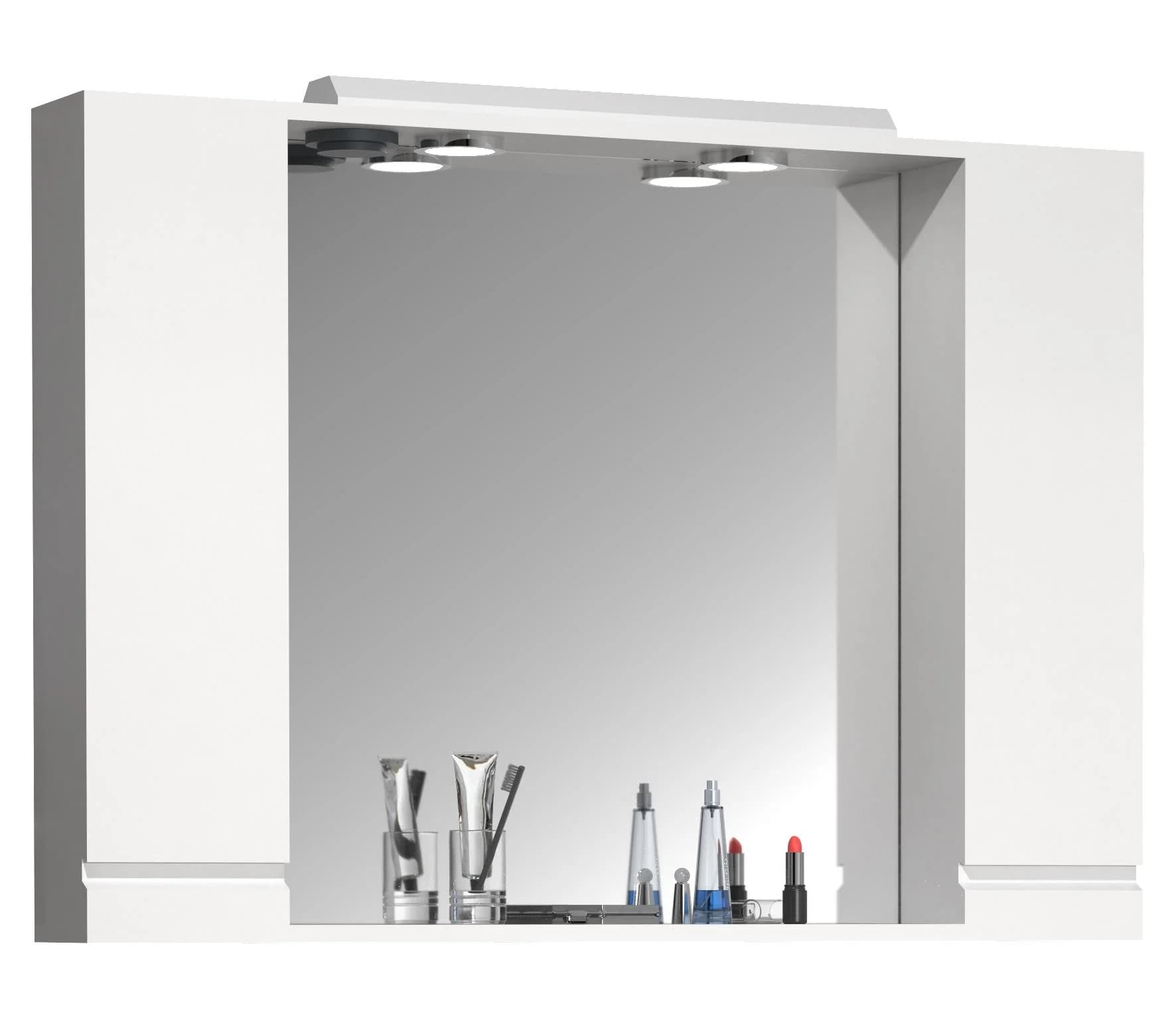 VCM Badschrank Silora XL Weiß Spiegelschrank mit Beleuchtung - Bild 2